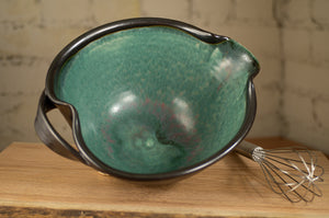 Medium Whisk Bowl in Turquoise and Black