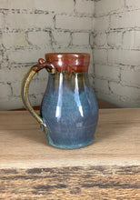 Load image into Gallery viewer, Breakfast Blue and Rust Red Tall Mug