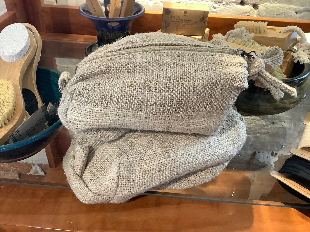 Linen toiletry bag