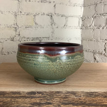 Load image into Gallery viewer, Large Green &amp; Rust Cereal Bowl