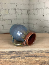 Load image into Gallery viewer, Breakfast Blue and Rust Red Tall Mug