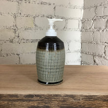 Load image into Gallery viewer, Lightly Textured Lotion Dispenser black &amp; lichen