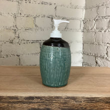 Load image into Gallery viewer, Lightly Textured Lotion Dispenser in Green and Black