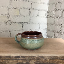 Load image into Gallery viewer, Turquoise Stone and Rust Red Soup Mug