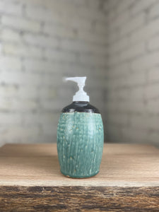 Lightly Textured Lotion Dispenser in Green and Black