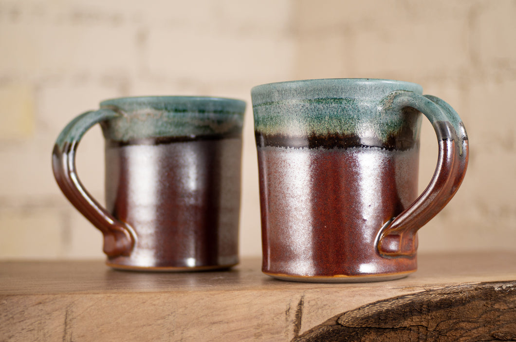 Verdant and Rust Red Straight-Walled Mug