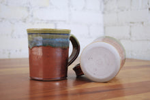 Load image into Gallery viewer, Straight-Walled Mug in Rust Red and Breakfast Blue