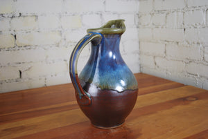 Pitcher in Rust Red and Breakfast Blue