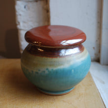 Load image into Gallery viewer, Turquoise Stoneware French Butter Keeper