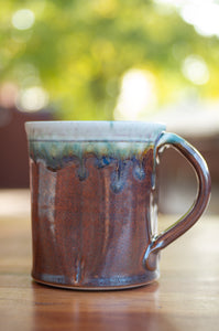Red and Turquoise Squared Mug