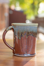 Load image into Gallery viewer, Rust Red and Breakfast Blue Squared Mug