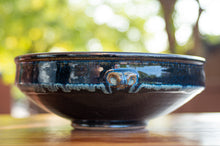 Load image into Gallery viewer, Large Serving Bowl in Breakfast Blue and Black