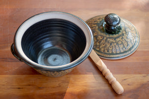 Lidded Pate Dish in Honey Ash and Black