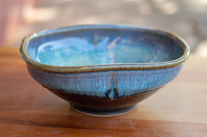Small Squared Serving Bowl in Ocean Blue and Black