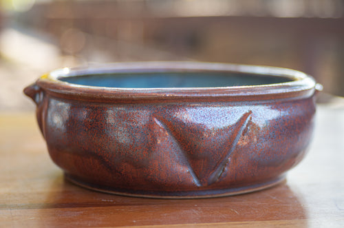 Small Baking Dish in Rust Red and Breakfast Blue