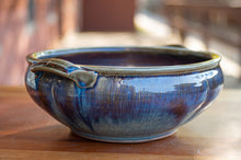 Load image into Gallery viewer, Serving Bowl with Handles in Ocean Blue and Rust Red