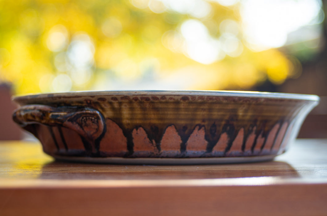 Honey Ash and Rust Red Pie Plate