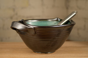 Medium Whisk Bowl in Turquoise and Black