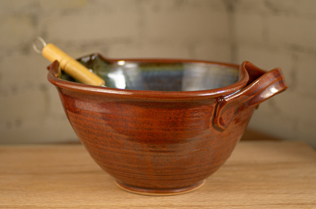 Medium Whisk Bowl in Rust Red and Breakfast Blue