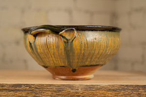Medium Amber Serving Bowl with Handles