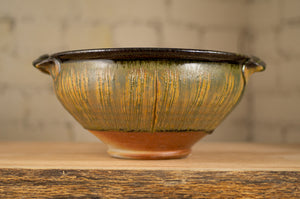 Medium Amber Serving Bowl with Handles