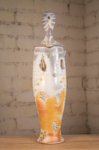 Tall Vase Side-Fired on Sea Shells