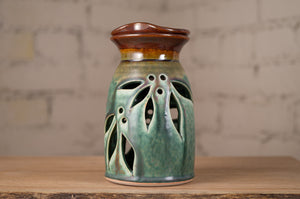 Turquoise and Rust Red Simmering Pot