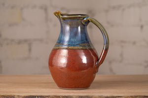 Syrup Pitcher in Rust Red and Breakfast Blue
