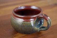 Load image into Gallery viewer, Breakfast Blue and Rust Red Soup Mug
