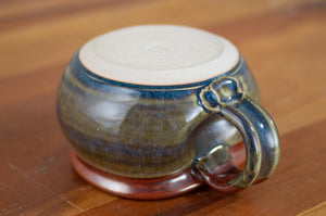 Breakfast Blue and Rust Red Soup Mug