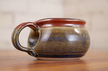 Load image into Gallery viewer, Breakfast Blue and Rust Red Soup Mug