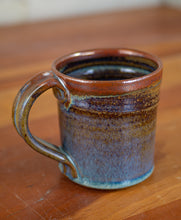 Load image into Gallery viewer, Breakfast Blue and Rust Red Straight-Walled Mug
