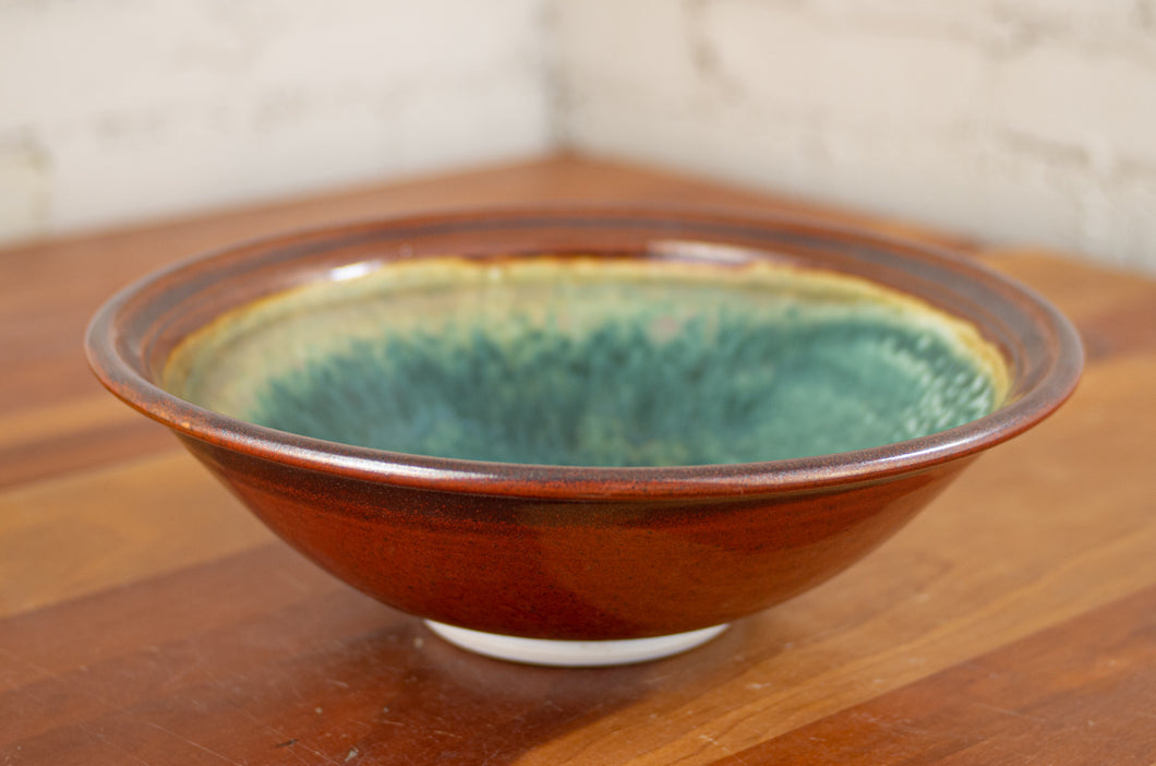 Bowl in Turquoise and Rust Red