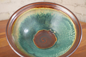 Bowl in Turquoise and Rust Red