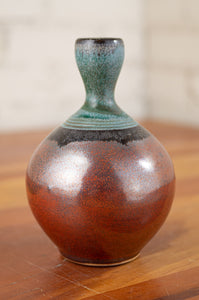 Small Vase in Verdant and Rust Red