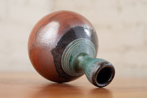 Small Vase in Verdant and Rust Red