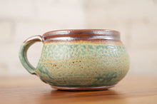 Load image into Gallery viewer, Turquoise Stone and Rust Red Soup Mug