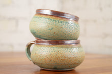 Load image into Gallery viewer, Turquoise Stone and Rust Red Soup Mug