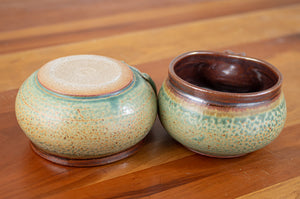 Turquoise Stone and Rust Red Soup Mug