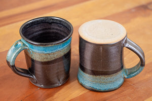 Cerulean and Black Squared Mug
