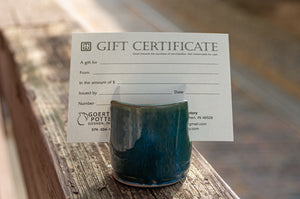 Goertzen Pottery Gift Certificate