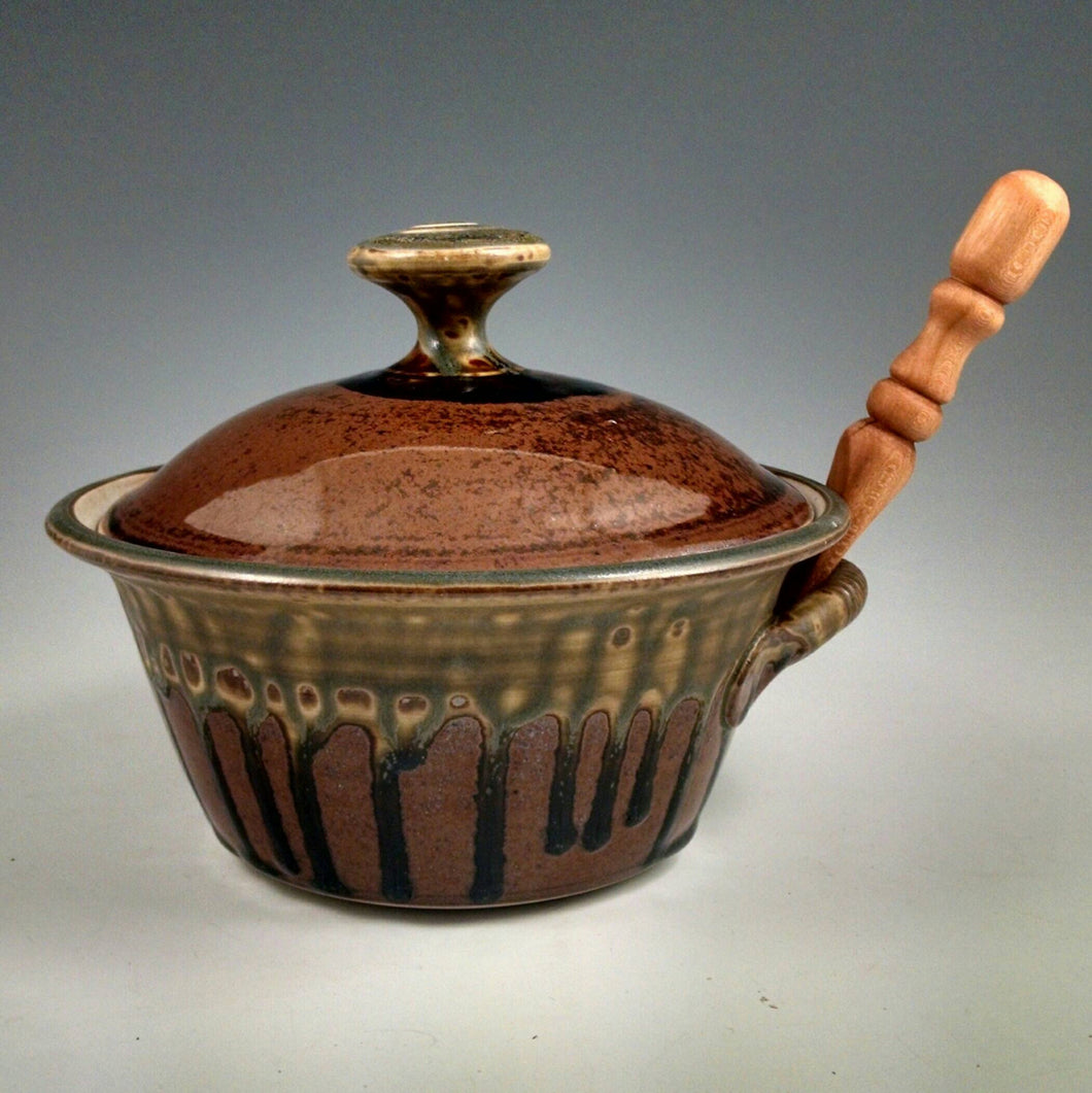 Honey Ash and Chocolate Lidded Pate Dish